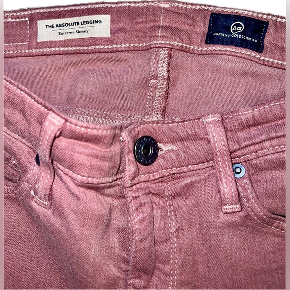 25R AG Adriano Goldschmied Mid Rise Mauve Absolute Legging Extreme Skinny EUC - Picture 4 of 5
